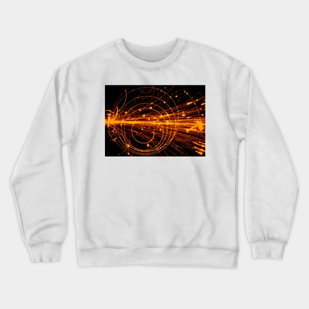 Streamer chamber photo of oxygen ion collision (A136/0027) Crewneck Sweatshirt by SciencePhoto